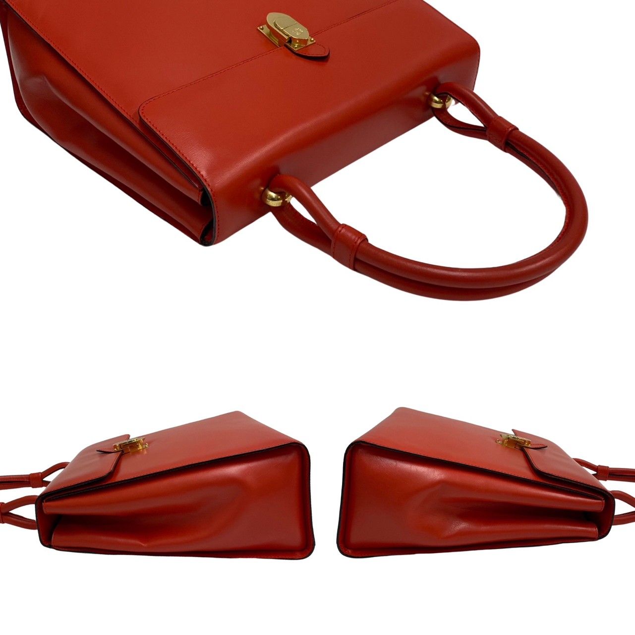 極 美品 希少品 LOEWE ロエベ アナグラム ロゴ 金具 カーフ レザー 本 