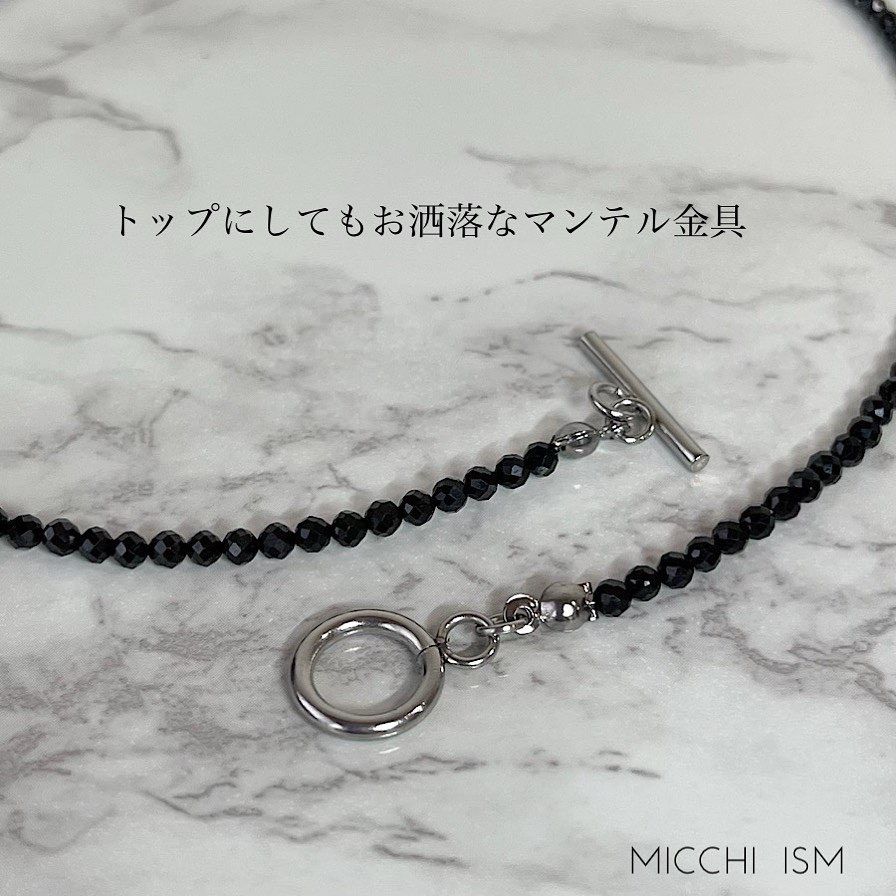 Creema限定⁑ ブラックスピネルネックレス ロングサイズ200cm