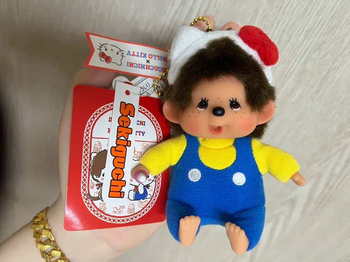 モンチチ x ハローキティ コラボ 人形 キーリング