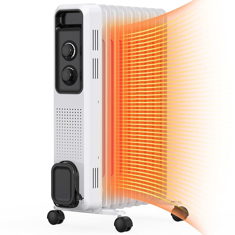 .co.jp Nayuoo オイルヒーター 8畳~10畳 暖房器具 省エネ 電気代節約 ヒーター 1200W |700W |500W 出力3段階 温度調節機能 ダイヤル式 オイル ヒーター 小型 6畳 9枚フィン 静音 足元 冬対策 寝室用 1