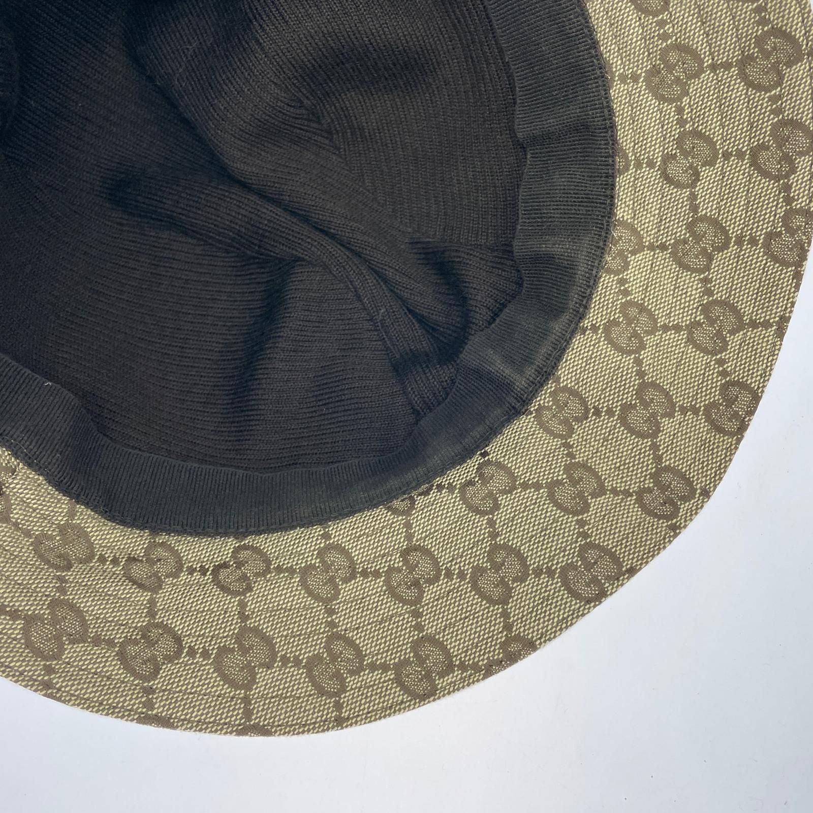 GUCCI GGロゴ バケットハット ベージュ フリーサイズ GUCCI GG Logo 25 Patch Jacquard Cotton Canvas Baseball Cap