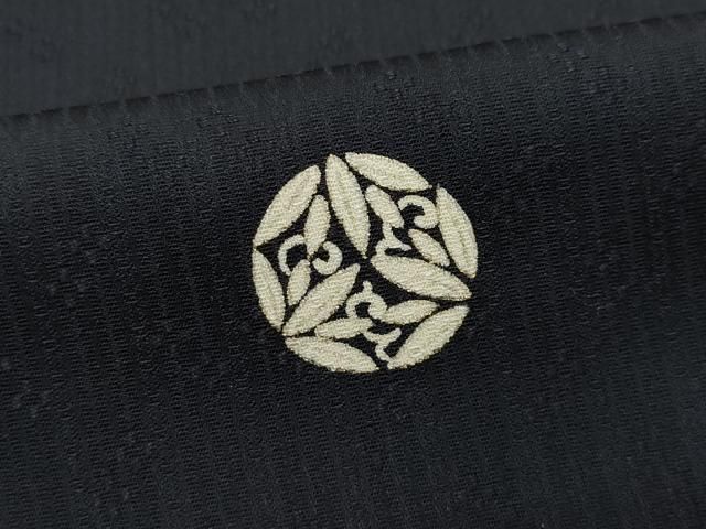 平和屋着物●上質な小紋　花唐草文　黒地　金彩　正絹　逸品　CAAV6471vf 平和屋着物○上質な小紋 花唐草文 黒地 金彩 正絹 逸品 CAAV6471vf