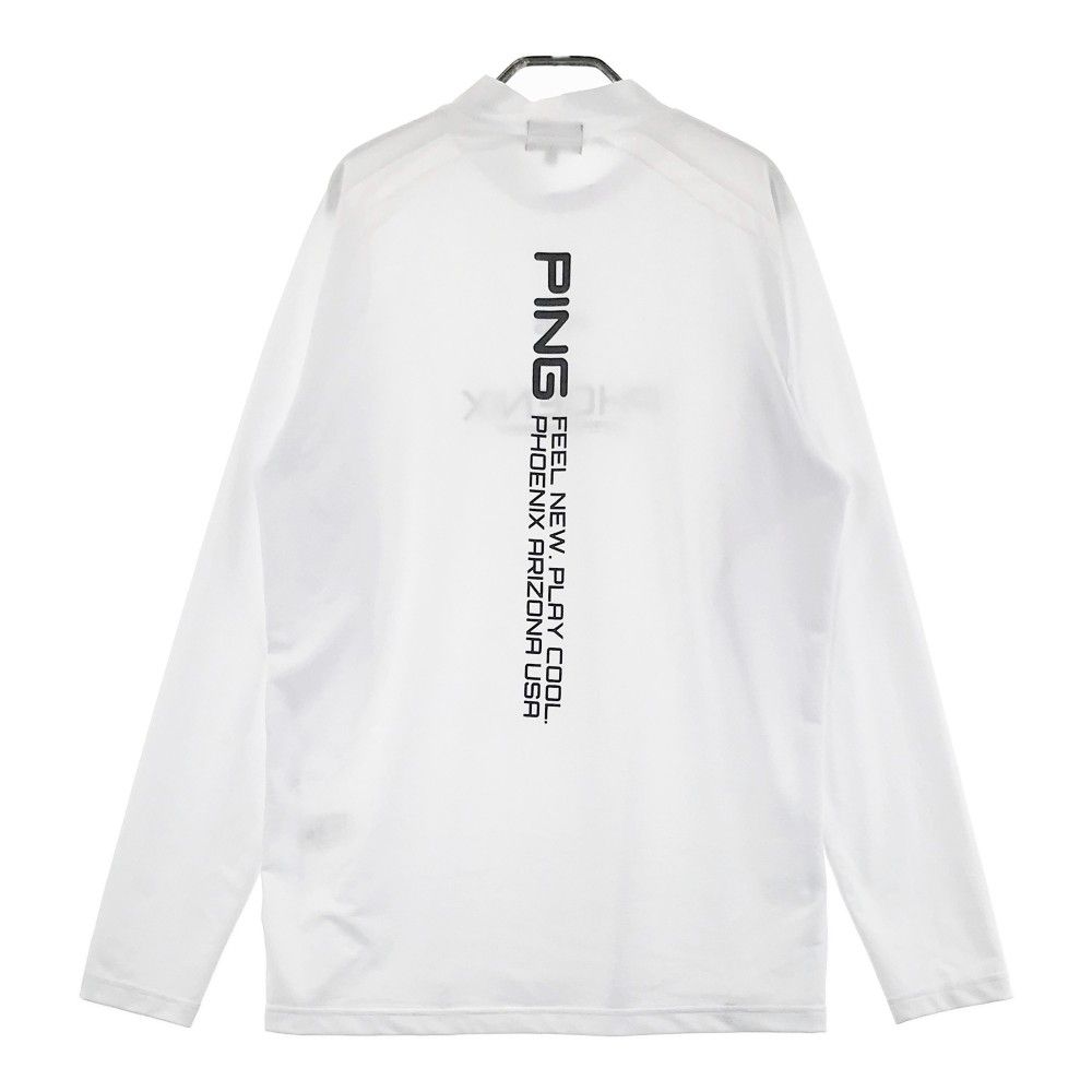 サイズ：LL PING ピン 2024年モデル ハイネック 長袖Tシャツ  ホワイト系 [240101428221] ゴルフウェア メンズ ストスト PING ピン 2024年モデル ハイネック 長袖Tシャツ ホワイト系 LL