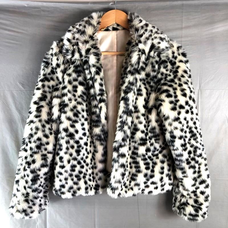 (^^) 【COMME CA ISM】美品 ファージャケット レオパード コムサイズム COMME CA ISM ジャケット フェイクファー