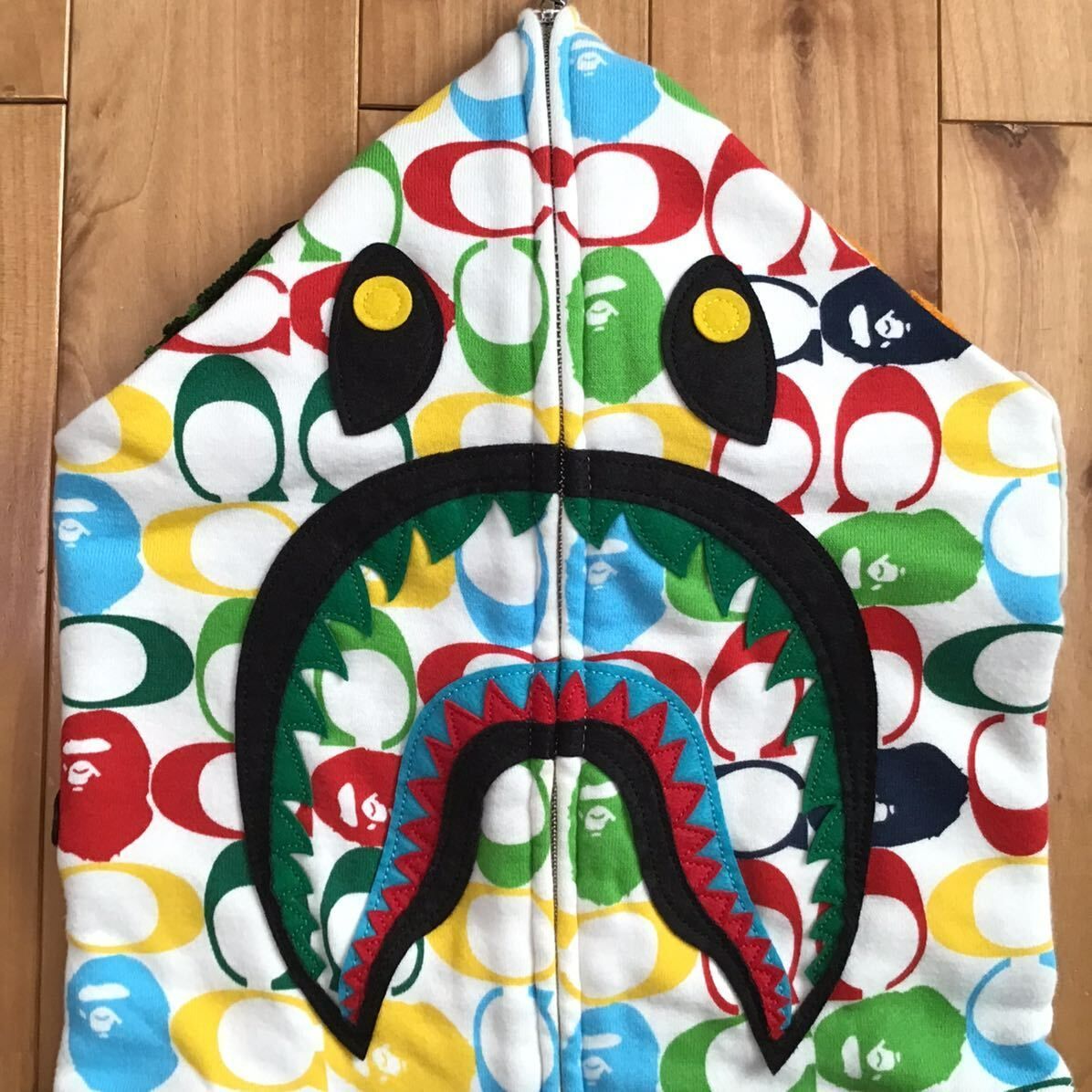 ☆XL☆ COACH × BAPE シャーク パーカー shark full zip hoodie a