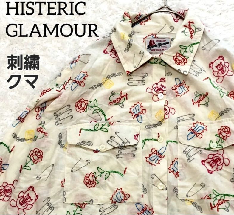 HYSTERIC GLAMOUR ヒステリックグラマー クマ 刺繍 長袖 シャツ - メルカリ