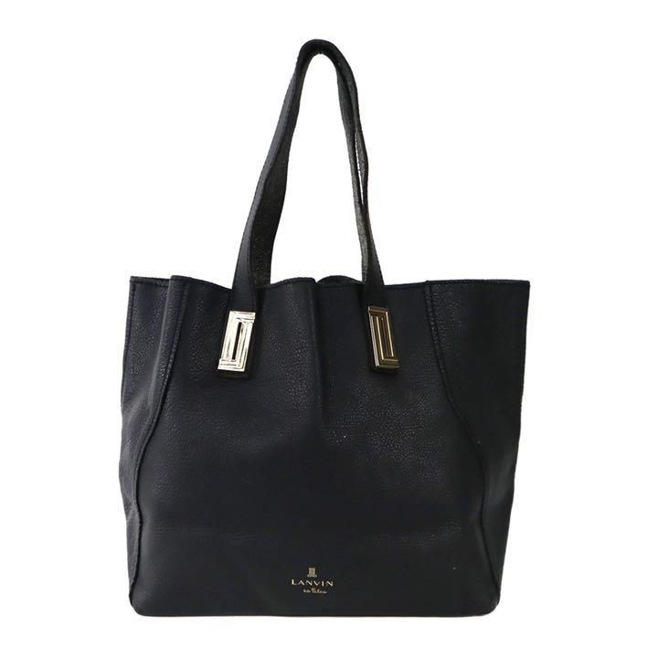 LANVIN ランバン ハンドバッグ ミニバッグ レザー リバーシブル 黒  