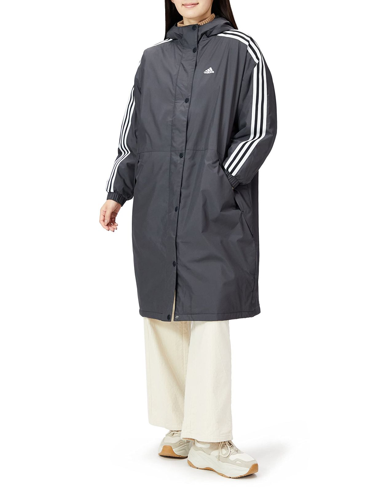 アディダス ジャケット インサレーテッドコート IZG90 レディース ブラック|ホワイト GF0025 日本 J|S 日本サイズS相当 ブラック|ホワイト GF0025 S