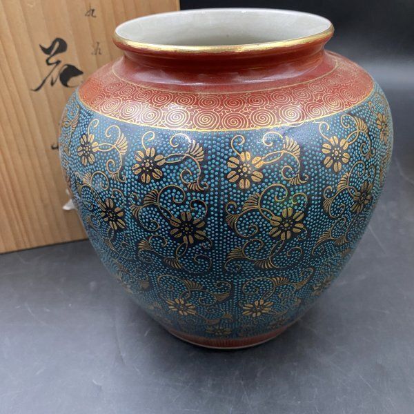 九谷焼　九陶園　暁舟造　色絵　花文　花瓶　V　R3965 楽天市場】九谷焼 方壺 色絵牡丹 [静澄] / 山岸大成 ＜ 花瓶