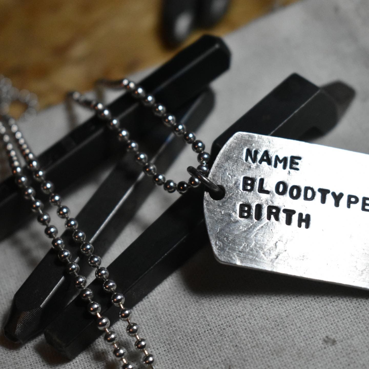 silver 950【1枚組】dog tag handmade Dog Tag Necklace - Handmade Sterling Silver Dog Tags