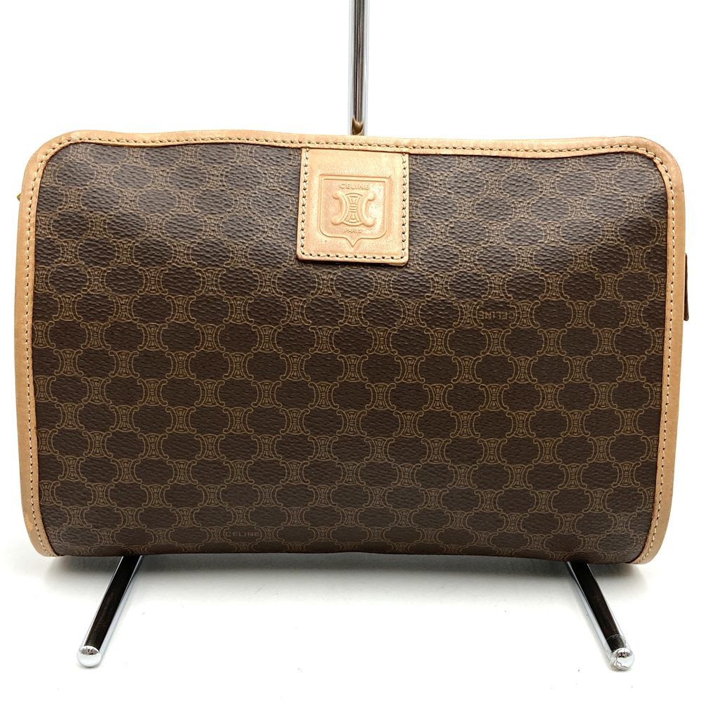 CELINE セリーヌ M15/2 セカンドバッグ マカダム柄 PVC ブラウン