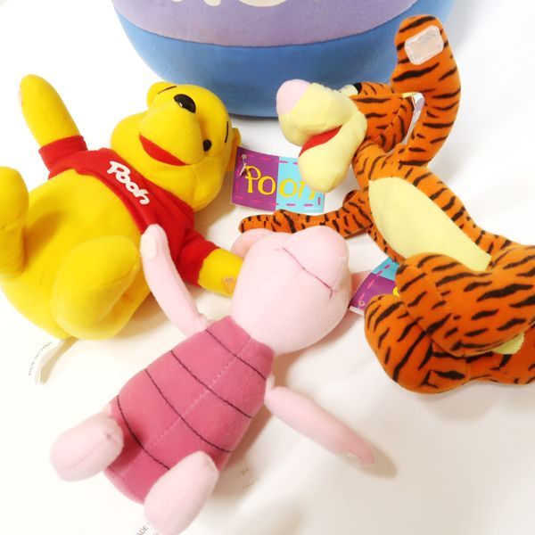Pooh くまのプーさん ぬいぐるみ セット 蜜壺 ティガ― ピグレット 新品