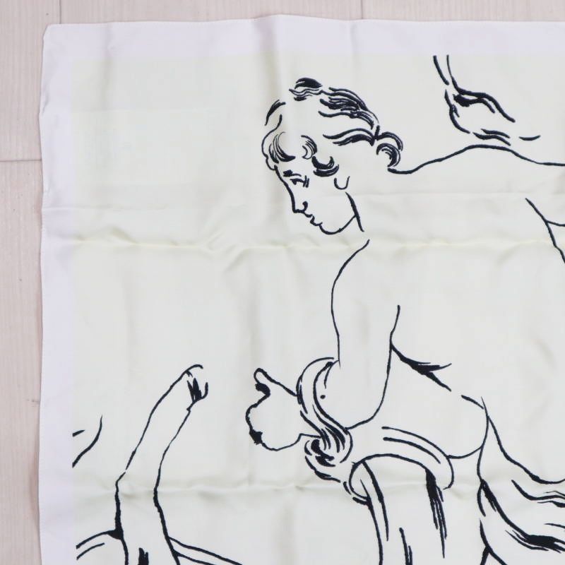 美品 JIL SANDER ジルサンダー アート レーヨン スカーフ イエロー  