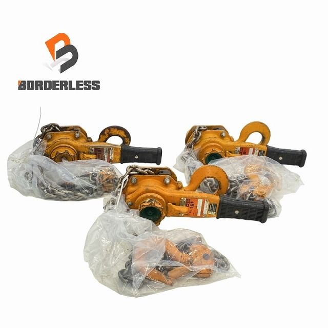 品 3点セット KITO キトー レバーブロック L5型 LB016 荷重1.6t|1.6トン 揚程1.5m レバーホイスト ガッチャ 荷締め