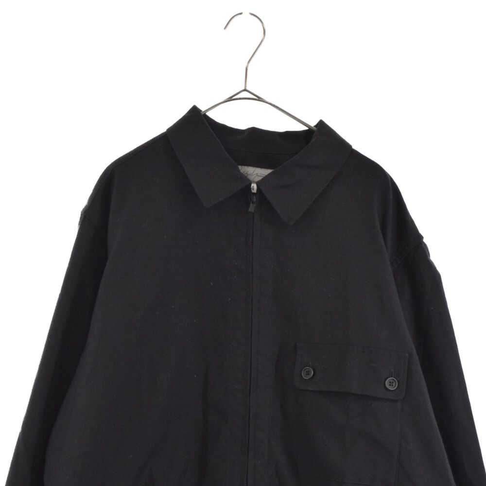 Yohji Yamamoto POUR HOMME (ヨウジヤマモト プールオム) 23SS COTTON TWILL SHIRT WITH  ZIPPER コットンツイル ジップアップシャツ ブラック HZ-B08-002