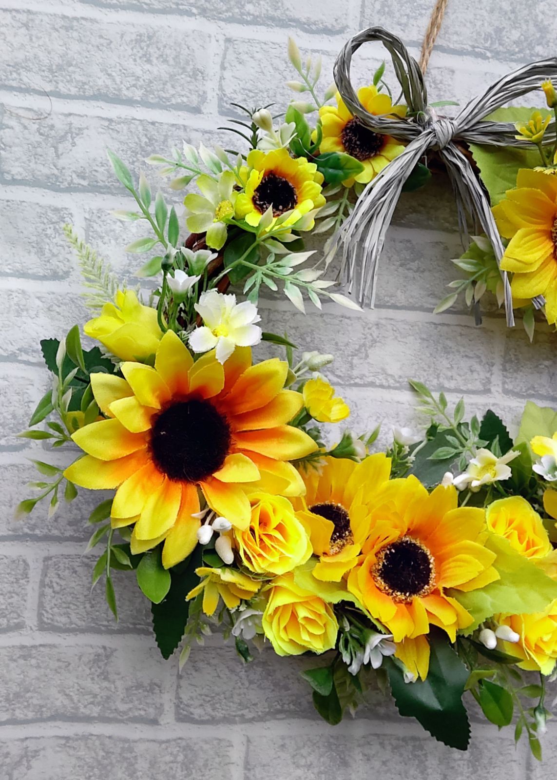 向日葵リース276　ドアベル付き 向日葵リース276ドアベル付き