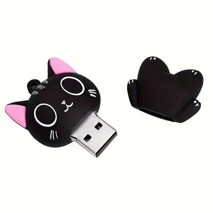 オモシロUSBメモリ 黒猫 模様 小型 かわいい USB 黒猫ちゃん USB