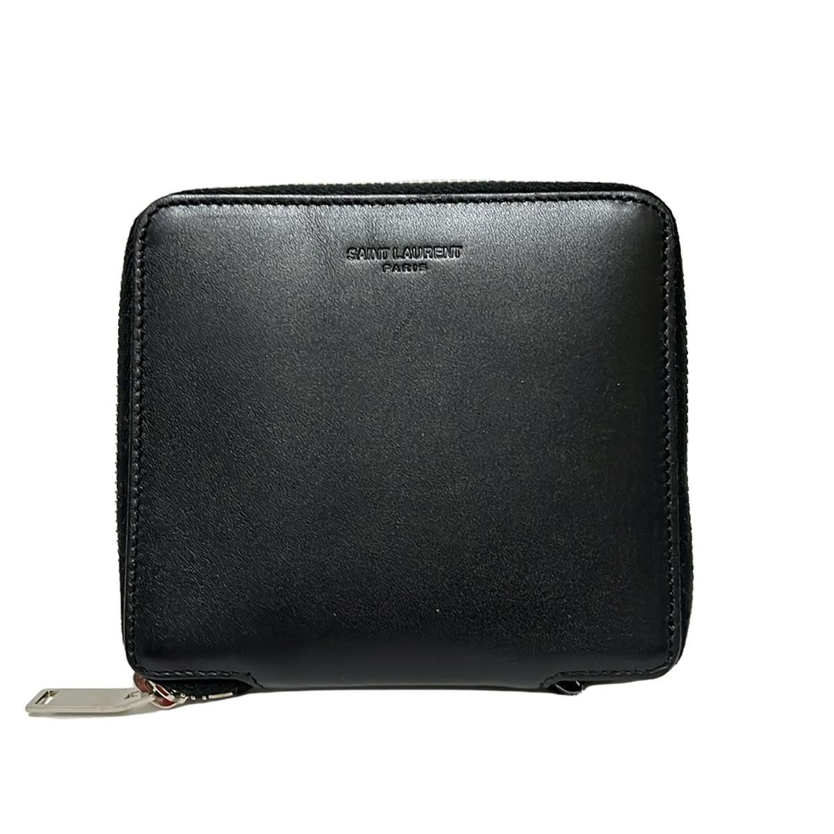 SAINT LAURENT PARIS(サンローランパリ) 2つ折り財布 - 315860 黒 ラウンドファスナー/ウォレットチェーン付き レザー -  メルカリ