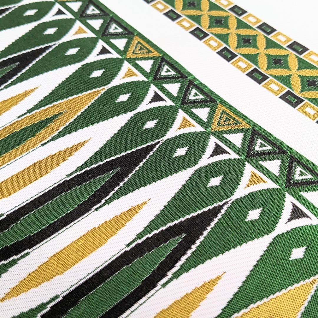 【新品・仕立て上がり】正絹 袋帯 カジュアル モダン 緑 グリーン b70