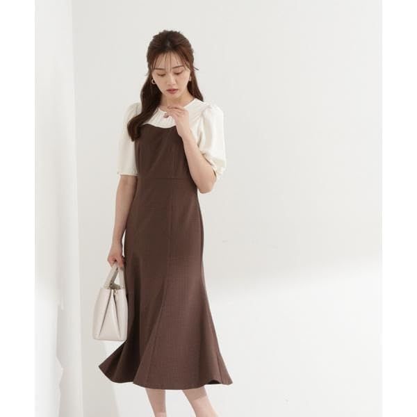 チェックドッキングワンピース レディース