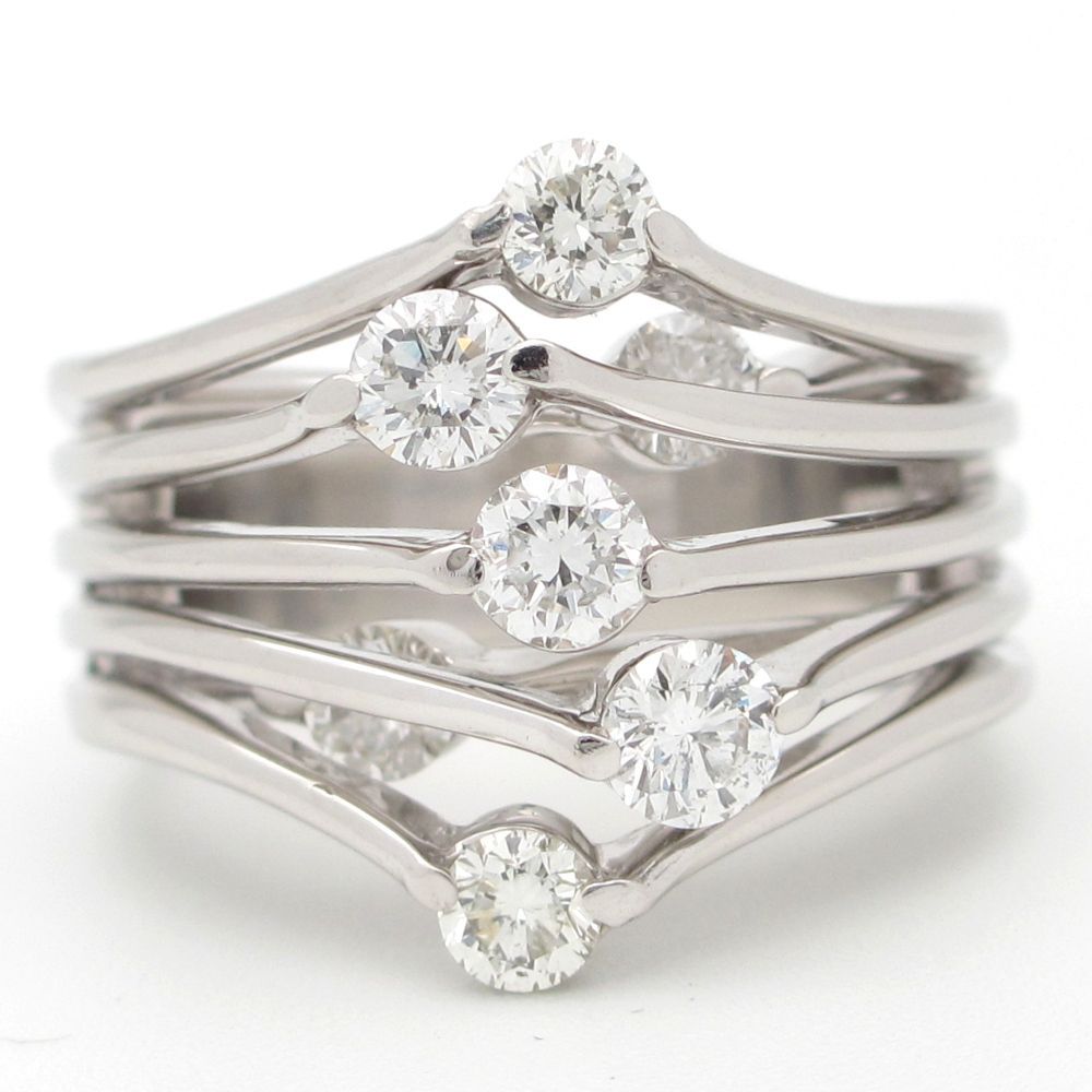 Pt900 プラチナ ダイヤモンド 1.00ct 指輪 ボリューム 中古 美品
