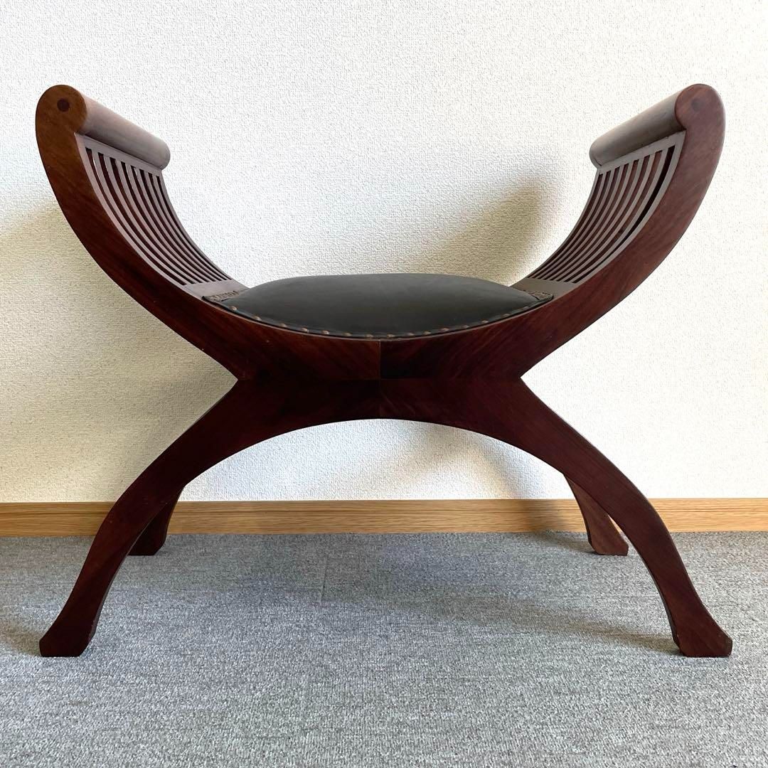 カルティニチェア 座面レザー 黒ブラック バリ島 クラブチェア蟹 椅子 猫脚スツール アジアン家具 WWW_NOITHATQUANGTHANH_NET