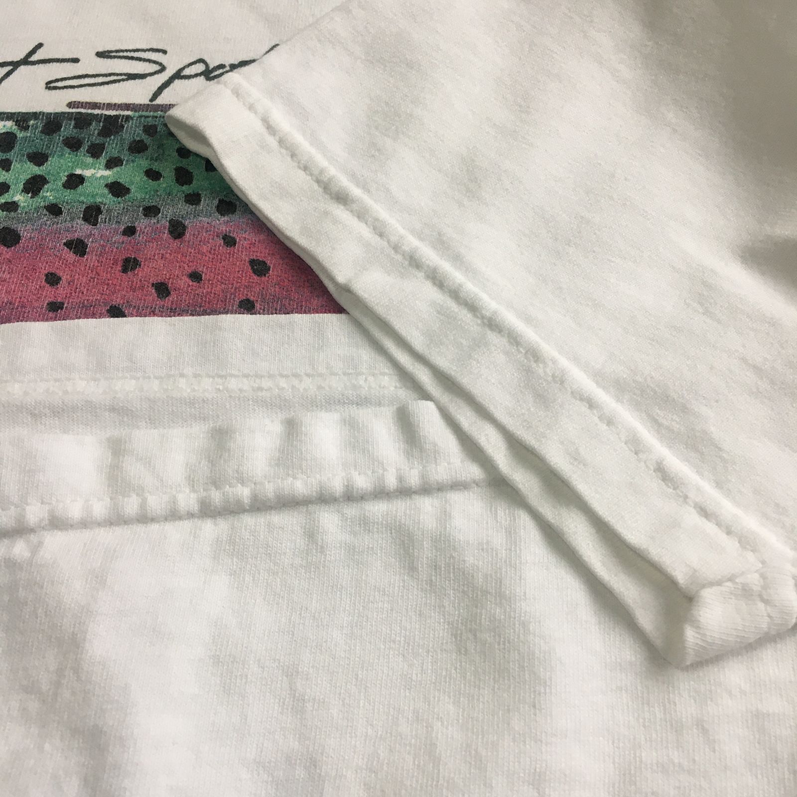 90s USA製 Columbia Famous Trout Spots Back Printed T-shirt 