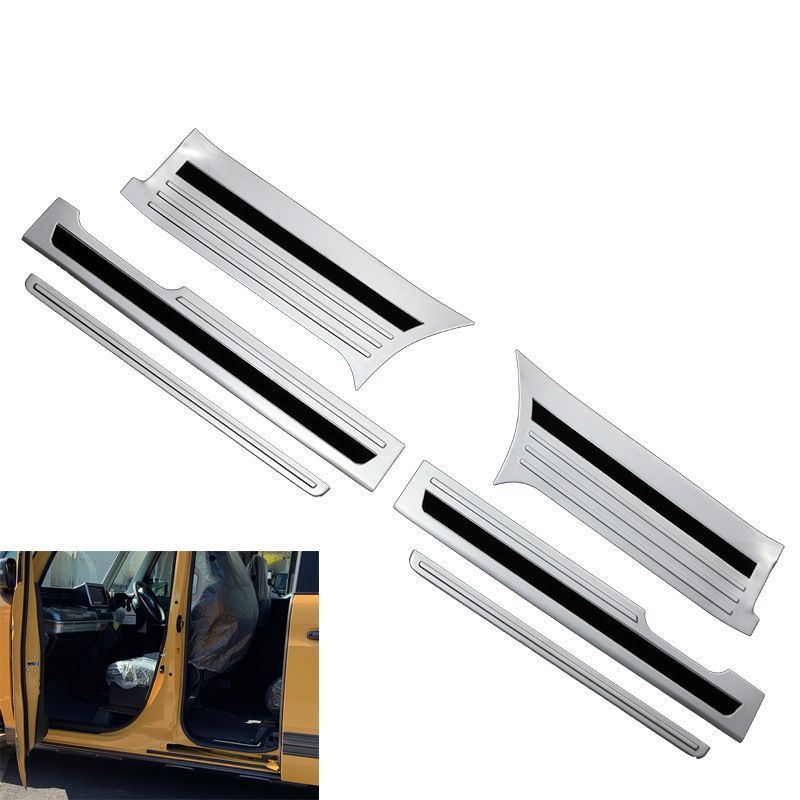 スズキ SPACIA MK53S ステンレス製 ドアステップ ガード 6点セット ドアモール 内装保護 踏板装飾