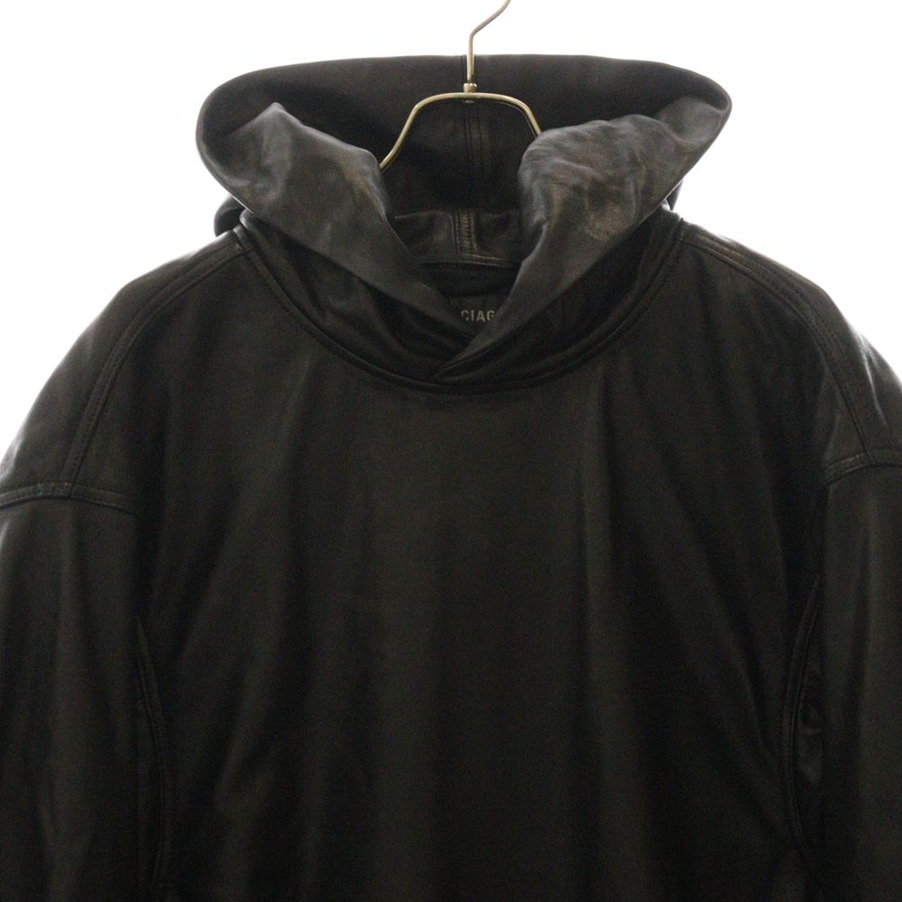 BALENCIAGA (バレンシアガ) Oversized Leather Hoodie シープスキン