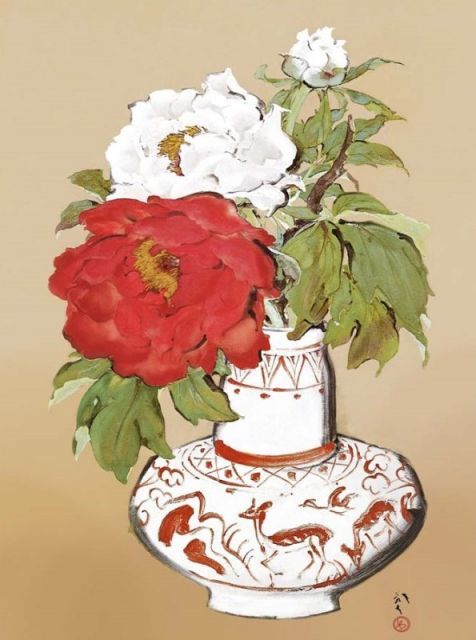 美術品・アンティーク・コレクション 種類1：f4 額絵 川端龍子 冨貴図