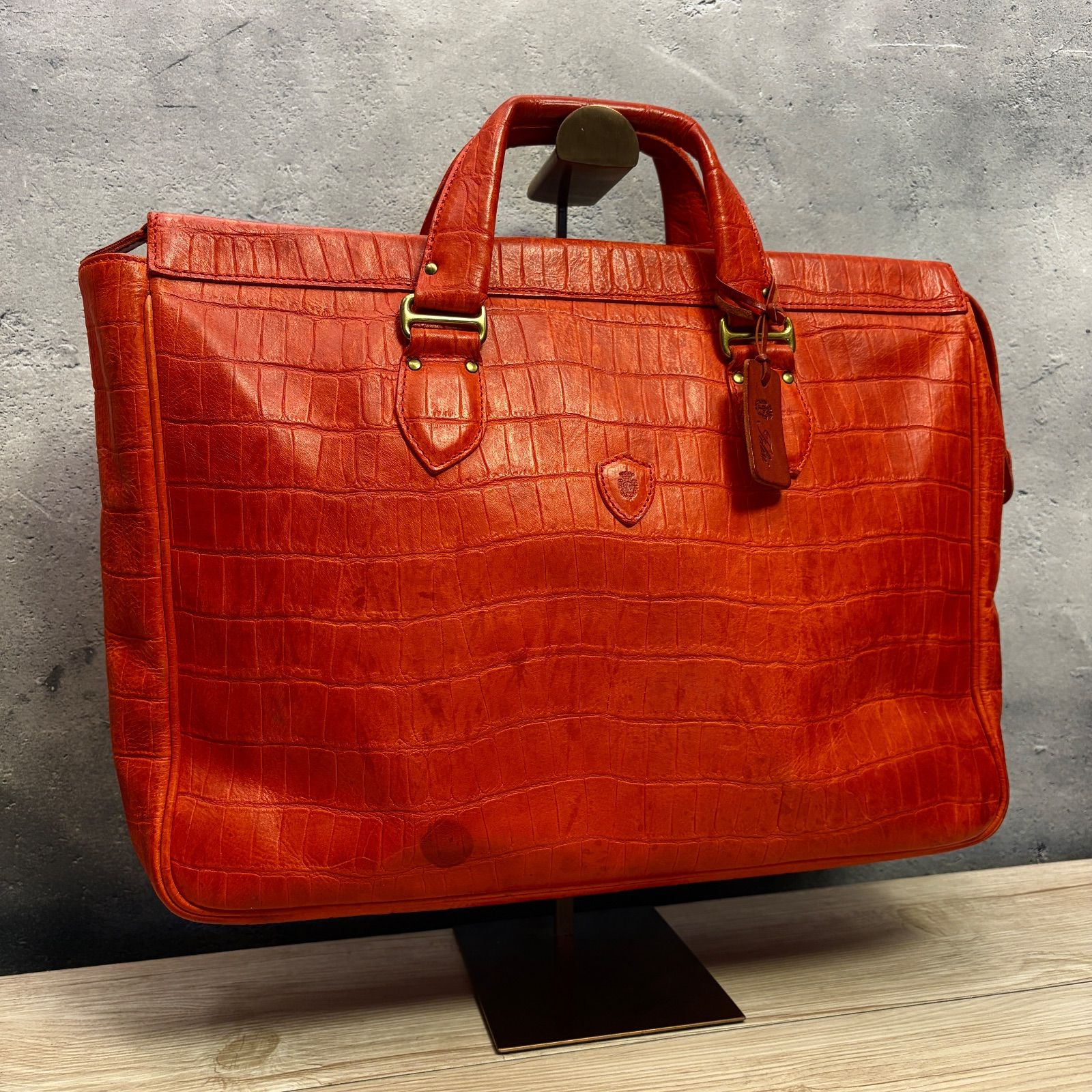 【まったけ様】Felisi フェリージ 1824/SA ✨Felisi フェリージ 1824 ブリーフケース✨ レッド クロコ型押し