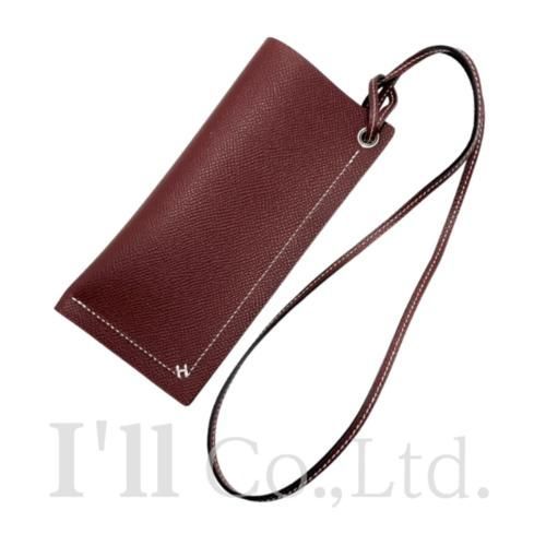 HERMES エルメス Hセリエ ヴェルソ 眼鏡ケース ヴォーエプソン ルージュアッシュ B刻 ブランド小物 マルチポーチ メガネ サングラス アイウェアケース Hバイアス ルージュH 刺繍 ステッチ 65178