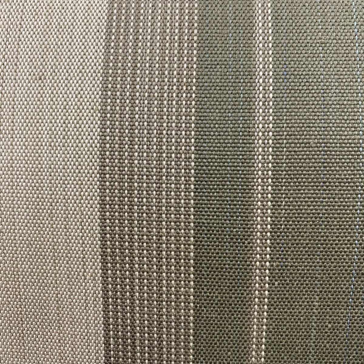 名古屋帯 秀品 八寸名古屋帯 松葉仕立て やまと 縞 灰緑 正絹