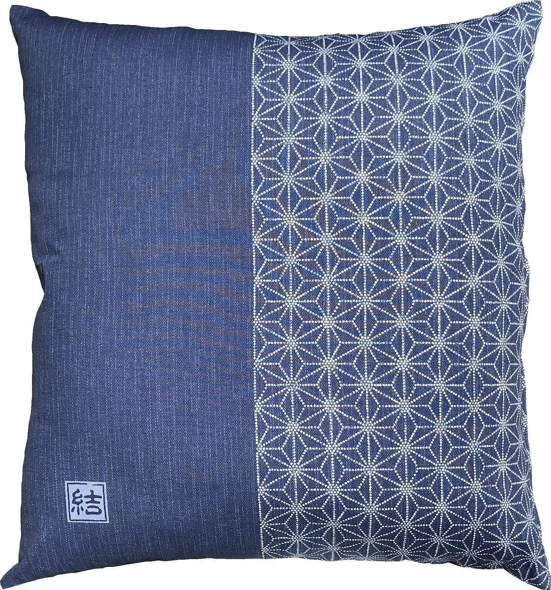 激安大特集！ 在庫処分 5枚セット 59 結A ブルー 55 日本製 55x59 座布団カバー セット 復活の