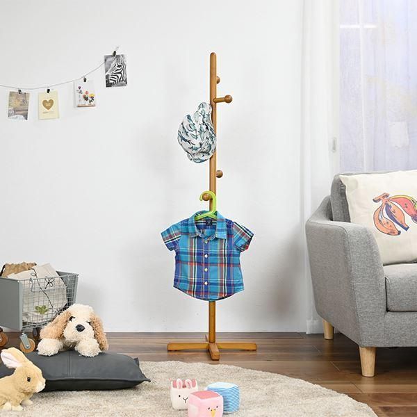 収納付きコートハンガー バレットスタンド 木製 店舗什器 ハンガー