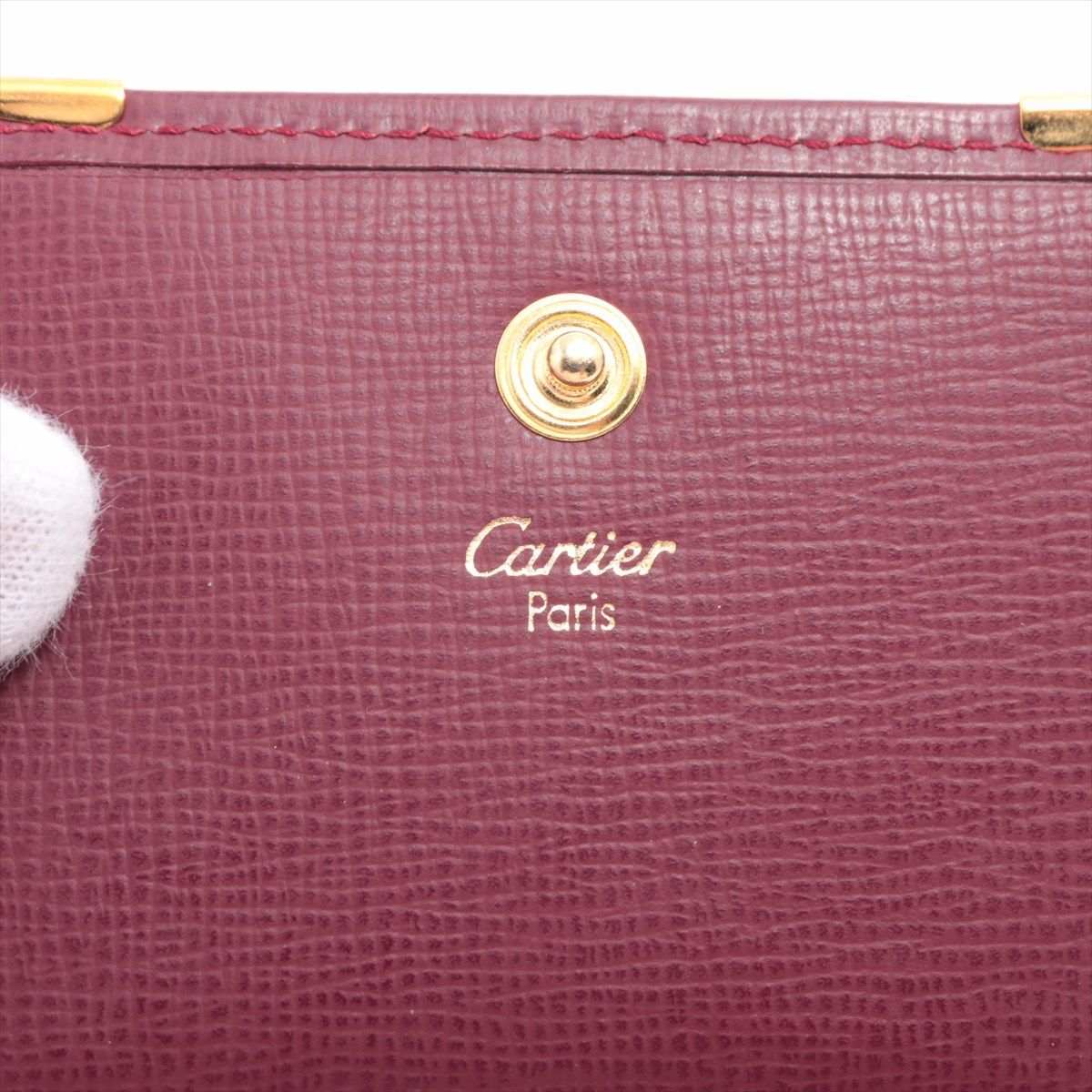 Cartier カルティエ マストライン レザー コインケース ボルドー 