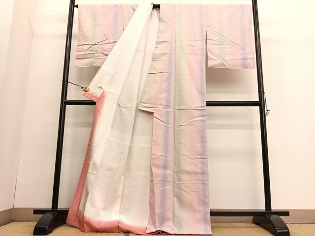 平和屋着物●紅花紬　米沢　間道　やまと誂製　正絹　逸品　未使用　BAAT6655hv 平和屋着物○紅花紬 米沢 間道 やまと誂製 正絹 逸品 未使用