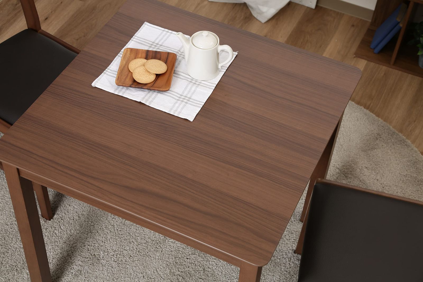 脚部のみ天然木 木目調 テーブル 組み立て 食卓 ブラウン モルト 幅75×奥行75×高さ71㎝ 2人用 98816 ダイニングテーブル 不二貿易 MARWIL-DEMENAGEMENTS_CH