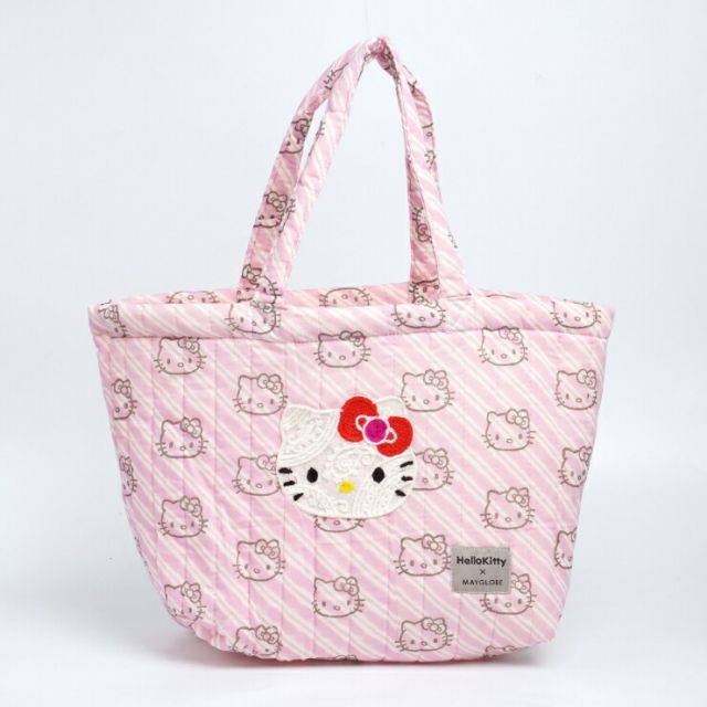 ハローキティ ブロックプリント船形トートバッグ ハンドメイド