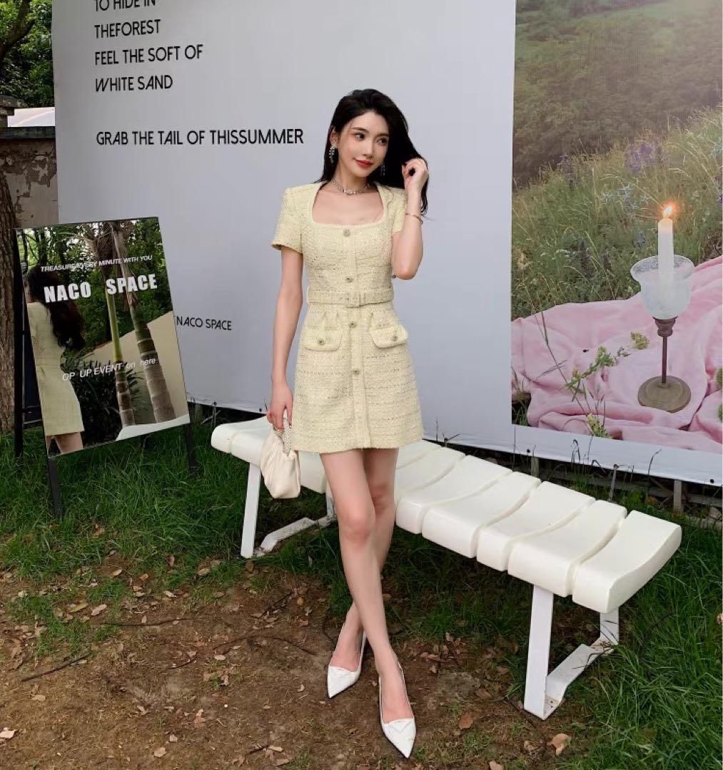 フレンチミニワンピ 高見え春夏モテ服デート用ドレス