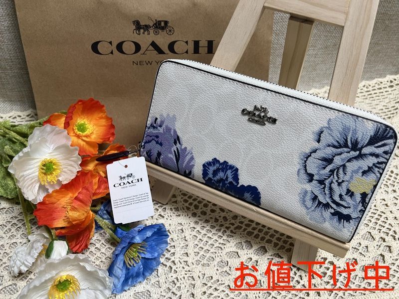 COACH 財布 コーチ 長財布 シグネチャー アコーディオン ラウンドファスナー ジッピーウォレット フローラル フラワープレゼント 贈り物 ギフト  長財布 レディース ファッション 新品 未使用 ブランド F06656 a174 K4 - メルカリ