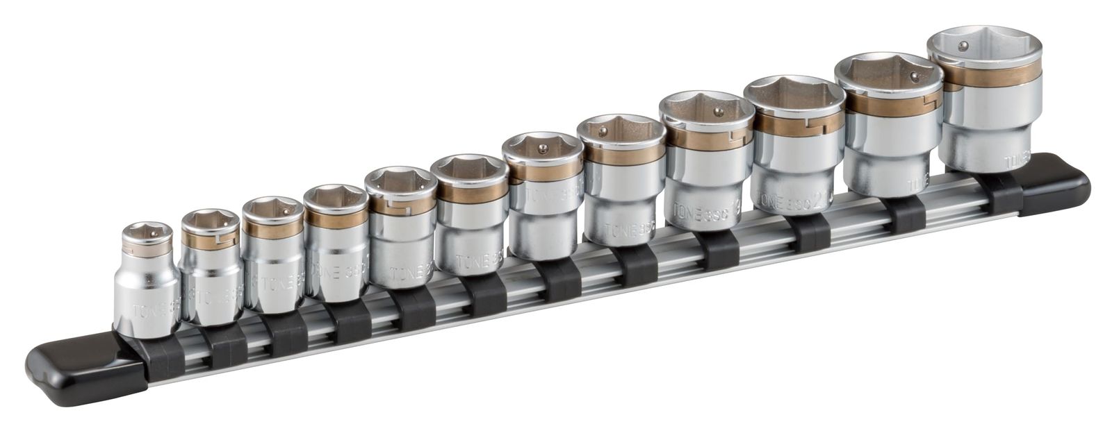 トネ TONE ナットキャッチソケットセット 6角 ホルダー付 HSC312 差込角9.5mm 3|8 内容12点