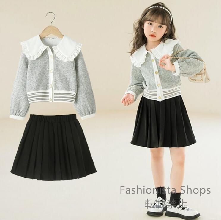 【新品未使用】女の子 2点セット セットアップ キッズ フォーマル ガールズ子供服制服 春 秋 スカート 七五三 卒業式 卒園式 入園式 入学式 ピアノ 七五三 発表会 th cp71