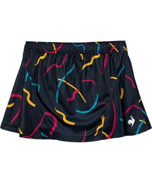 le coq sportif ルコック グラフィックゲームスコート ネイビー L QTWWJE01 NV | スポーツ テニス ウエア スコート スカート サンスクリーン UVCUT 遮熱 伸縮性 機能性 軽量 スポーティ ユニフォーム 部