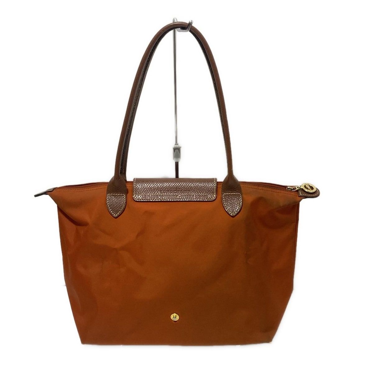 LONGCHAMP ロンシャン レザー シボ革 ショルダーバッグ ロゴ ブラウン LONGCHAMP ロンシャン レザー シボ革 ショルダーバッグ ロゴ