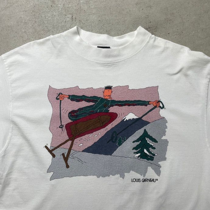 90s カナダ製 LOUIS GARNEAU ルイガノ アート プリントTシャツ 90年代 カナダ製 LOUIS GARNEAU ルイガノ アートプリント ロング