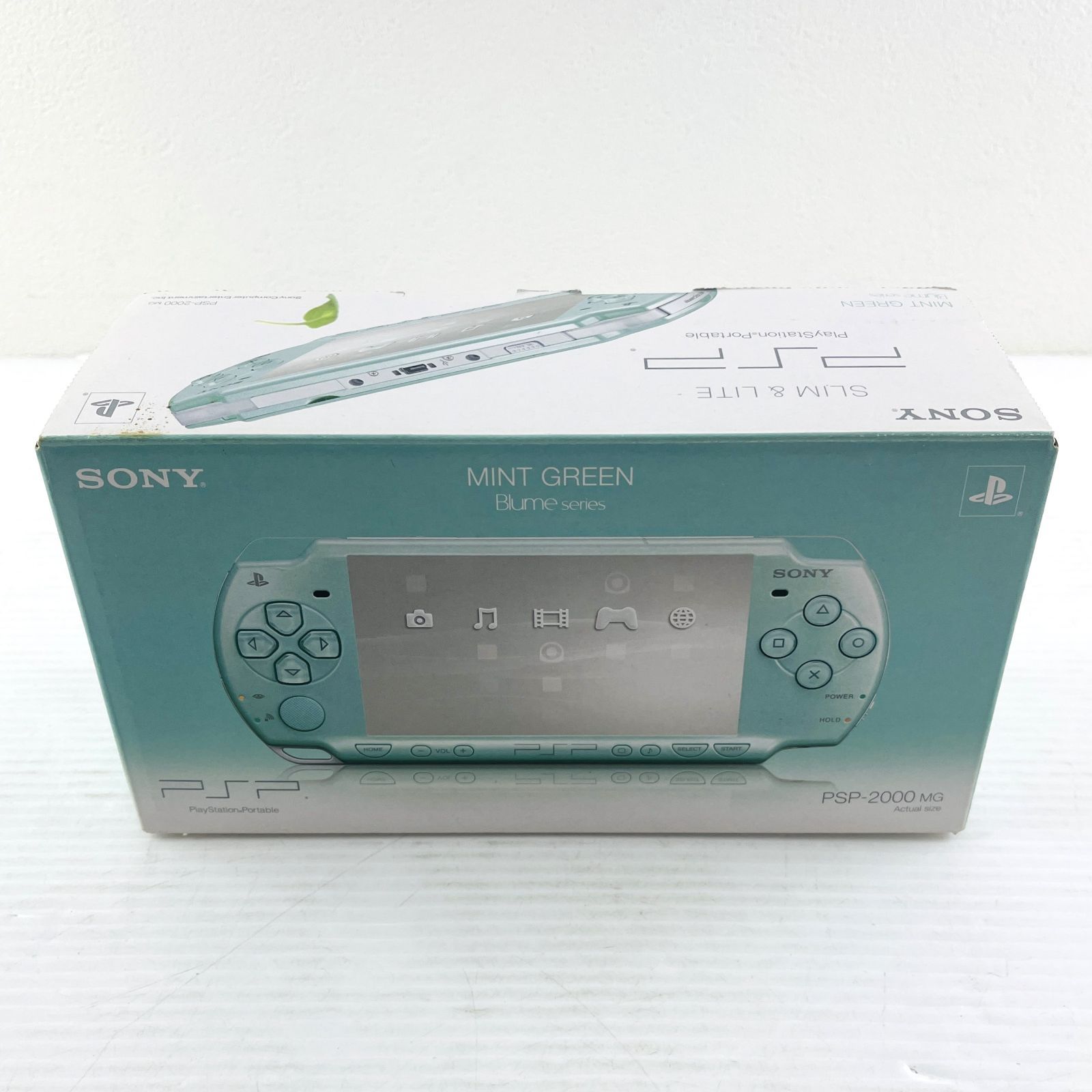 ◇【動作OK】SONY PSP PSP-2000 本体 ライムミント ミントグリーン MG セット 箱 ケーブル ケース ストラップ ソフトケース Blume series PlayStation Portable プレイステーション ポータブル