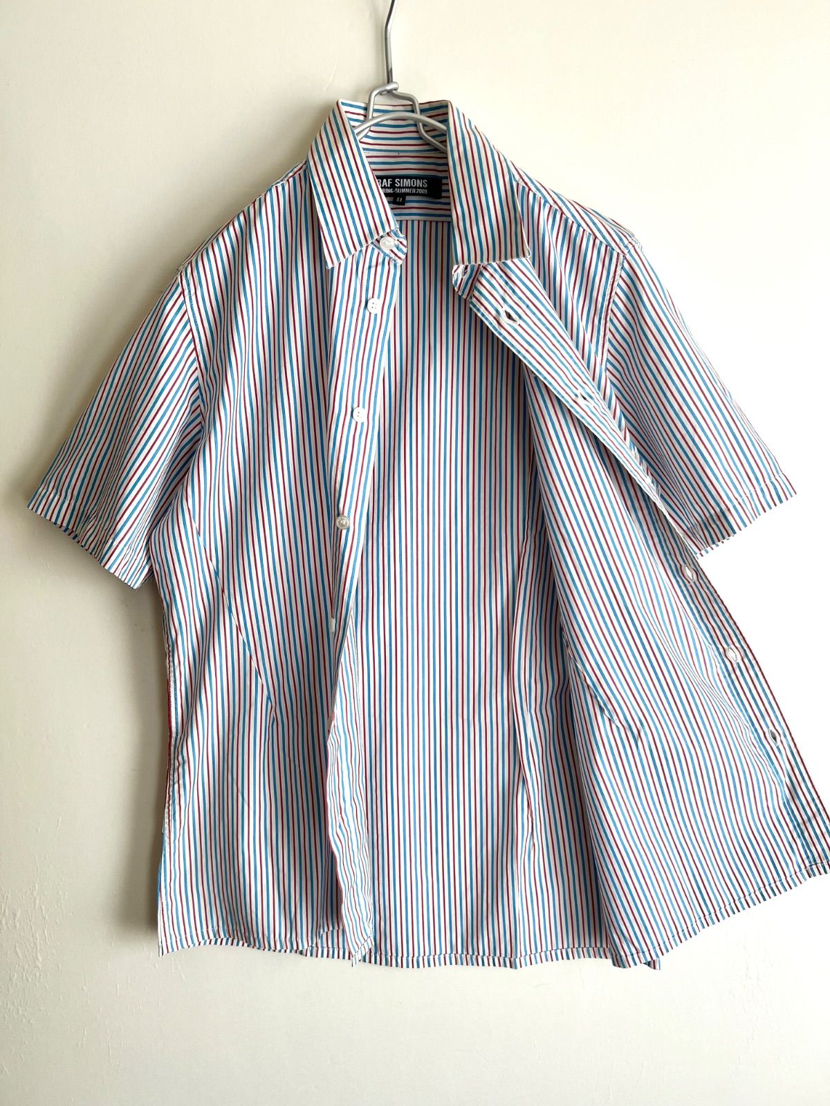 09ss RAF SIMONS 2009ss ラフシモンズ ストライプ半袖シャツ - メルカリ