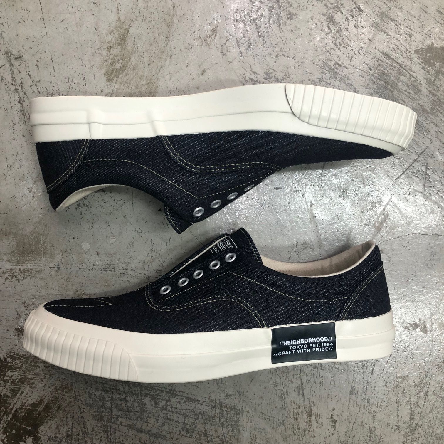 新品 NEIGHBORHOOD DECK-D/C-SNEAKER 201MSNH-FW02 インディゴ デニム 