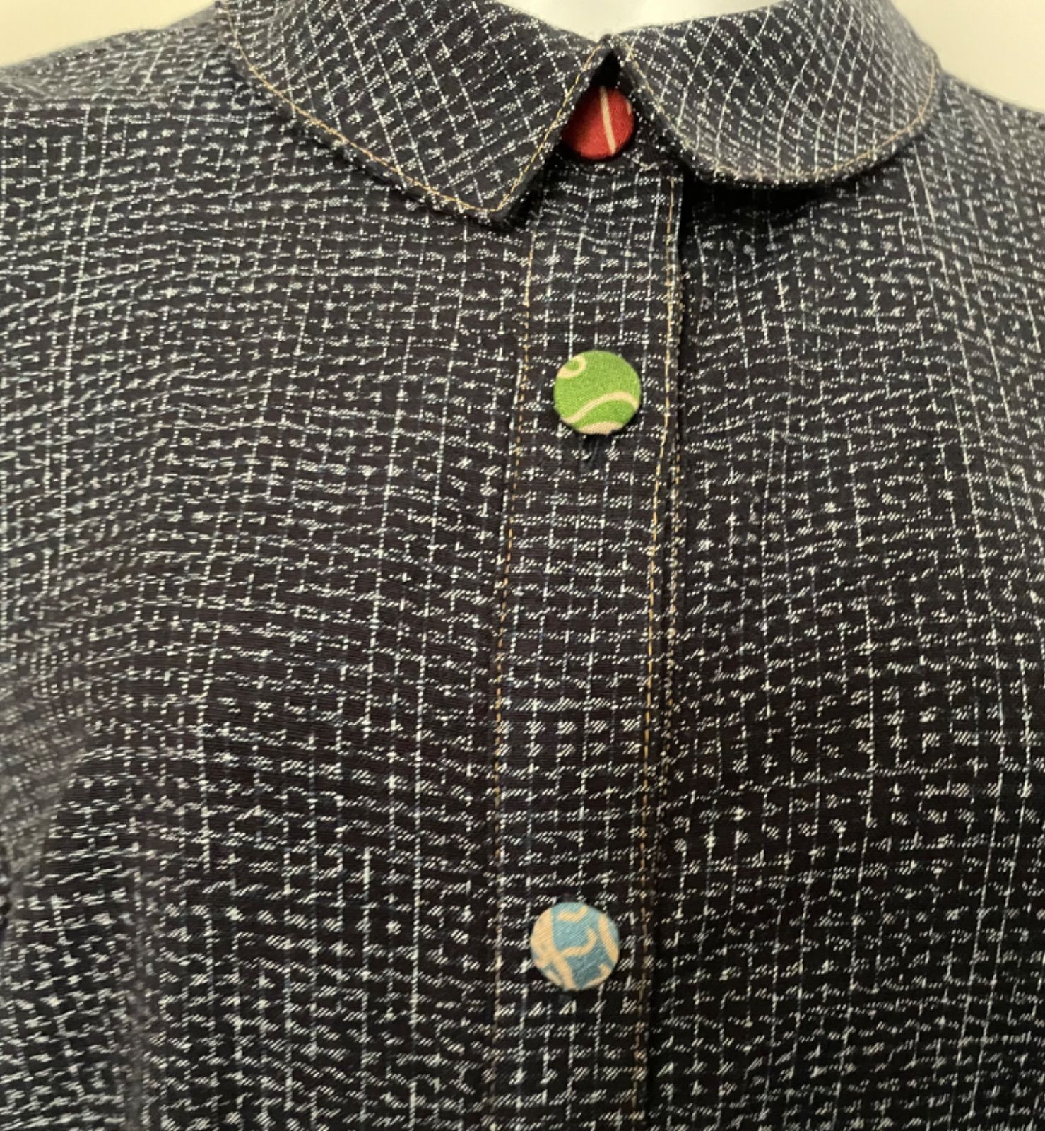 新品　久留米絣　0243 希少 ふく紗 天然藍染 久留米絣 ショートコート 和装小物 襤褸